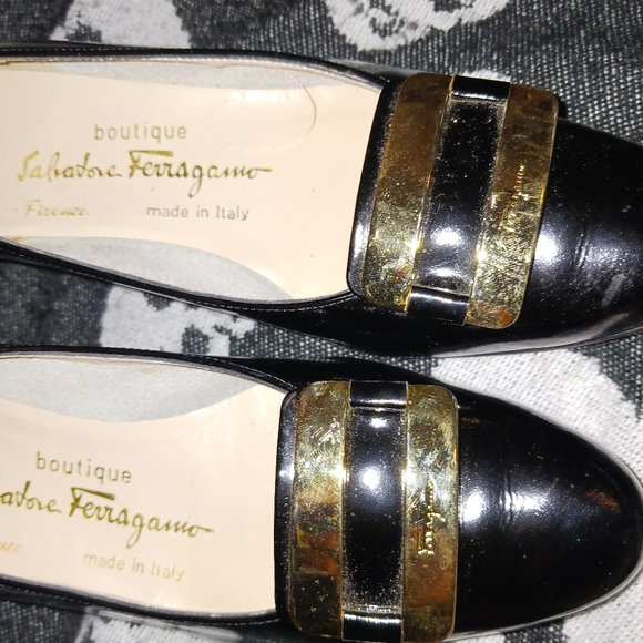 Salvatore Ferragamo black leather ladies heels size 7 made in Italy - Picture 7 of 9